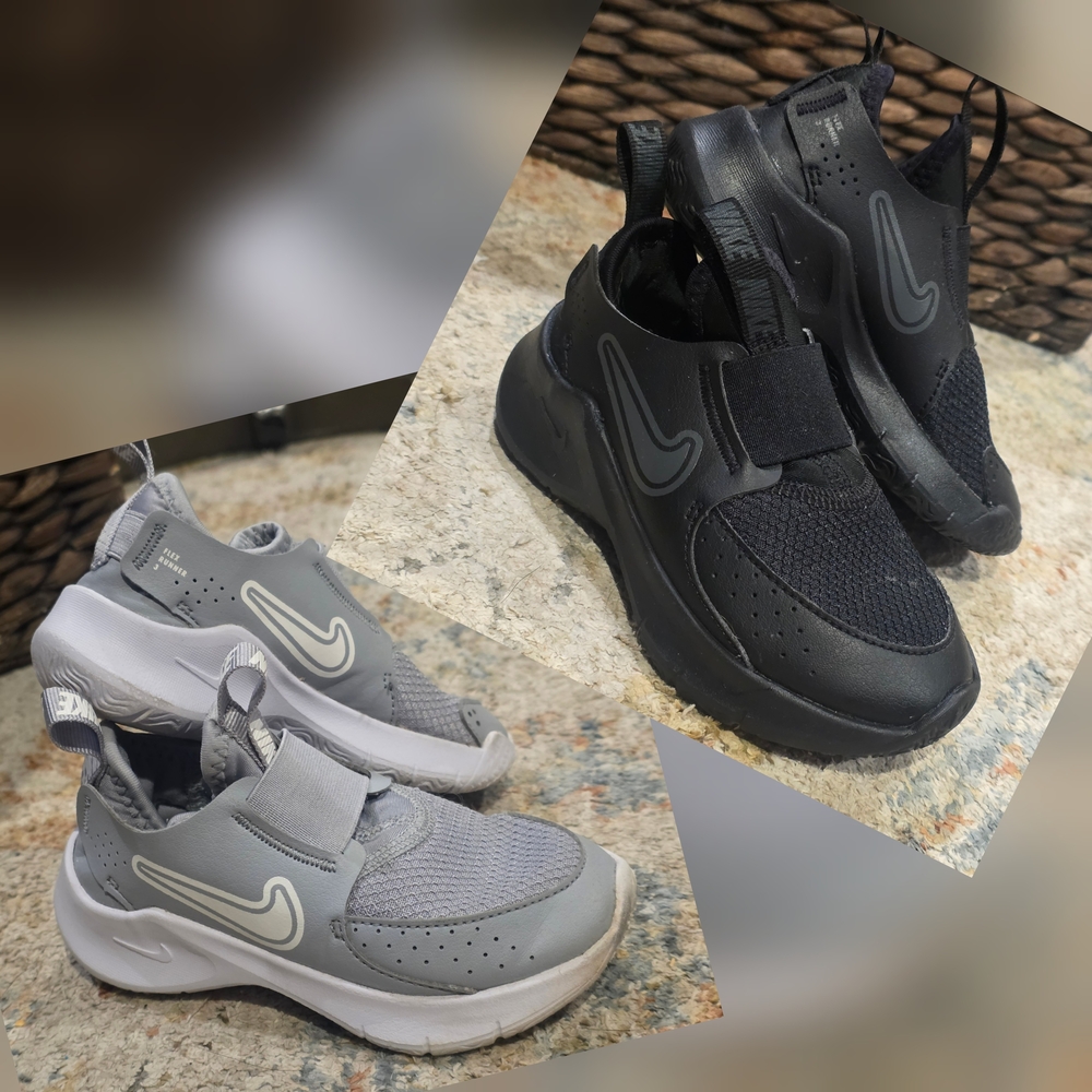 Nike 9C Flex Runner Black And Gray Kids Preschool - 2 Pairs
